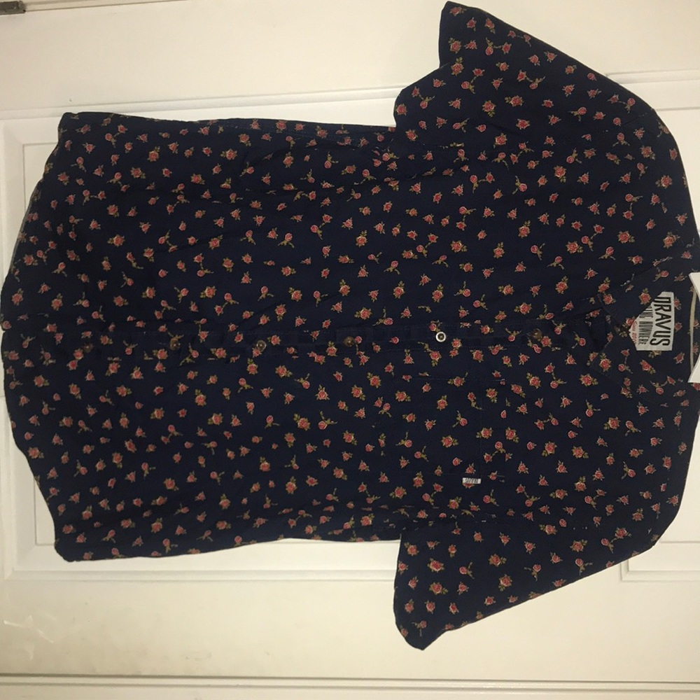 Button up shirt with flower pattern
